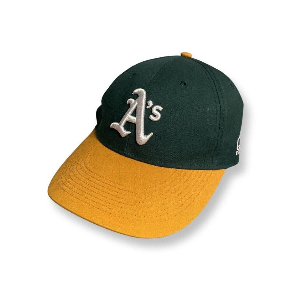 Oakland As Team MLB Velco Strap back Hat green yellow